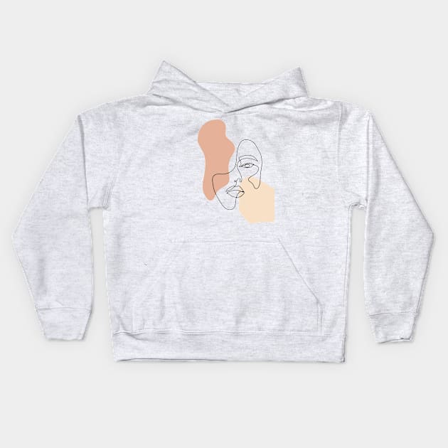 Girl face asthetic Kids Hoodie by AbigailArt